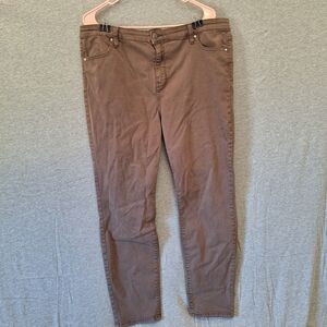 Buffalo David Bitton "Hanna" Size 16 High-Rise Soft Stretch Skinny Jeans Brown